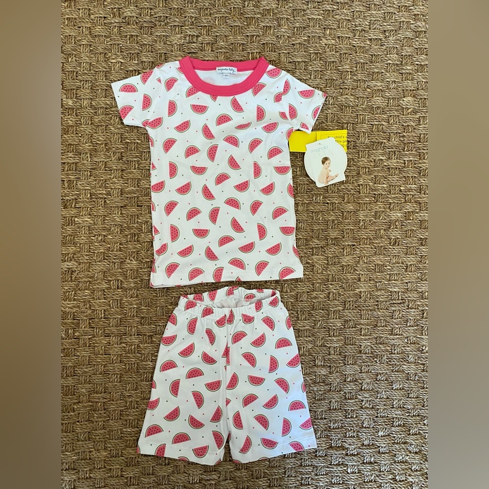 Magnolia Baby girls watermelon PJ set. NWT